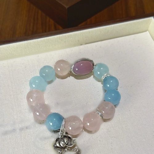 ローズクォーツ×アクアマリン ブレスレット